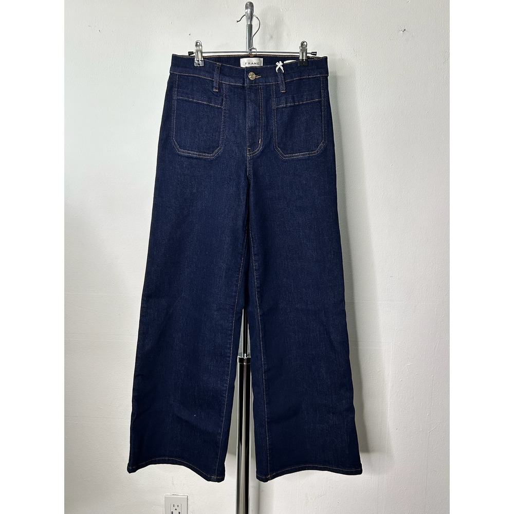 FRAME Le Pixie Slim Palazzo Jeans Rinse Dark Wash Wide Leg Petite LPXSPIP814 28